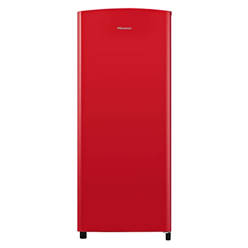 Top regalos para frikis y geeks Hisense RR220D4ARF - Frigorífico Una Puerta, Botellero Cromado, estantes XXL, 164 L de capacidad neta, 128 cm alto, silencioso 40 dBA, Color Rojo