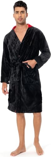 Top regalos para frikis y geeks Lixinya Uchiha Itachi Soft Robe Winter Pijamas Franela Dressing Gown Albornoz Sauna Unisex L, Negro