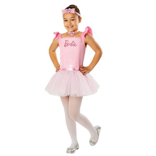 Top regalos para frikis y geeks RUBIES Disfraz Barbie Ballerina para niñas, Vestido con tutu, chocker y diadema, Oficial Mattel Barbie para carnaval, navidad, halloween y cumpleaños