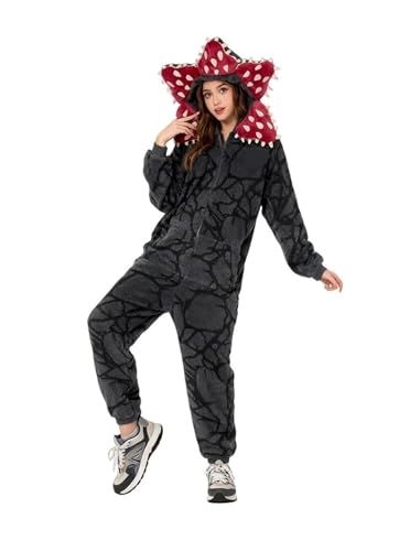 Top regalos para frikis y geeks ANQKYO Rey Demonio Con Capucha De Planta Carnívora，disfraz De Halloween Para Adultos, Pijama De Una Pieza Unisex Para Una Persona(L)