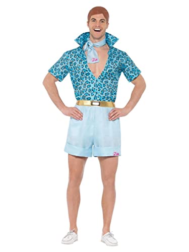 Top regalos para frikis y geeks Smiffys Barbie, traje de safari para Ken, Azul, Con camisa, pantalones cortos, corbata y peluca de látex