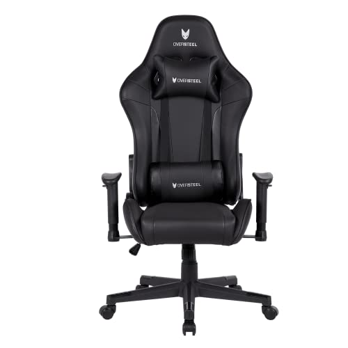 Top regalos para frikis y geeks Oversteel - ULTIMET Silla Gaming Profesional Polipiel, Reposabrazos 2D, Ajustable en Altura, Respaldo Reclinable 180º, Pistón Gas Clase 3, Hasta 120Kg, Color Negro