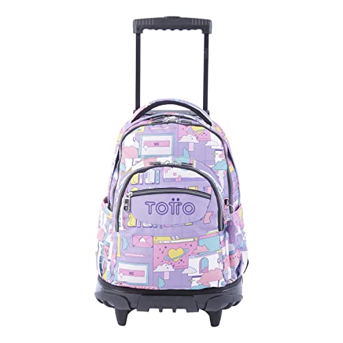 Top regalos para frikis y geeks TOTTO Mochila escolar con ruedas morado ciber Renglones de color Morado