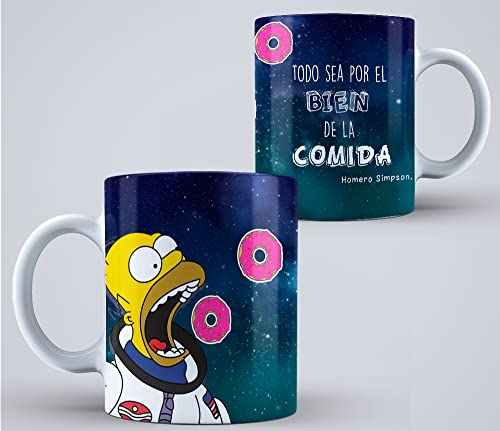 Top regalos para frikis y geeks Clapper Taza los Simpsons creativa de sus personajes. Taza de café de cerámica de Desayuno Familia Simpson (Homer)