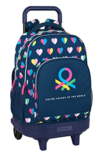 Top regalos para frikis y geeks MOCHILA GDE. C/RUEDAS COMPACT EXTRAIBLE BENETTON "CORAZONES"