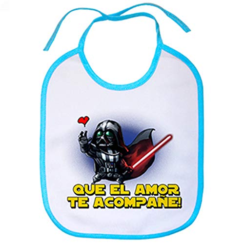 Top regalos para frikis y geeks Babero parodia San Valentín regalo para friki que el amor te acompañe - Celeste