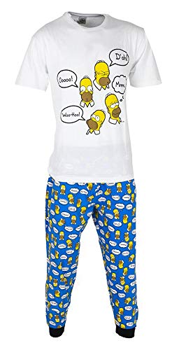 Top regalos para frikis y geeks The Simpsons Conjunto de pijama Homer para hombre y niño, talla S-XL, multicolor, M