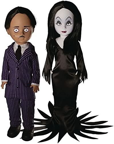 Top regalos para frikis y geeks Mezco Toys- Set Figuras Dead Dolls LDD Gomez + Morticia La Familia Addams 25cm Muñecos acción, Multicolor (129008)