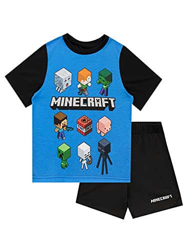 Ofertas y reviews regalos para frikis y geeks Minecraft Pijamas de manga corta para niños Steve and Creeper Negro 7 - 8 Años
