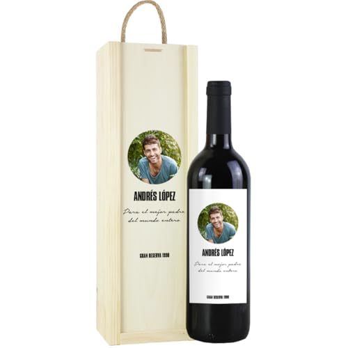 Top regalos para frikis y geeks Genérico Botella de Vino Personalizada Caja Regalo Pareja Amigo Amiga Novio Novia San Valentín Cumpleaños (Solo Botella)