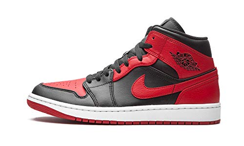 Top regalos para frikis y geeks Nike - Zapatillas Air Jordan 1 Mid Banned, 554724 074, de color negro, rojo y blanco, para hombre, color, talla 41 EU