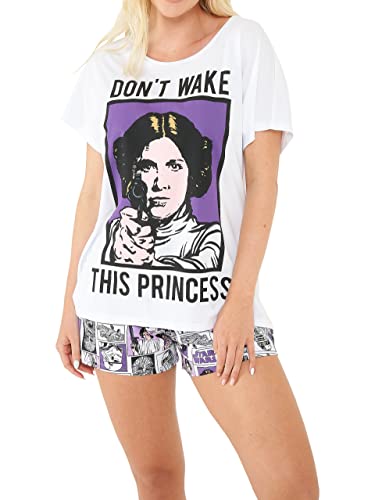 Top regalos para frikis y geeks Star Wars Pijamas Corta para Mujer Princesa Leia Multicolor X-Large