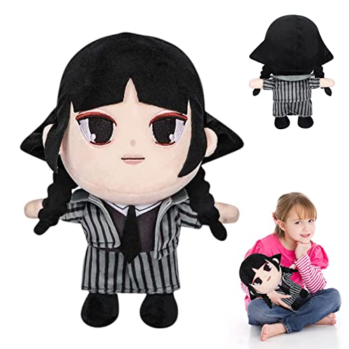 Top regalos para frikis y geeks LIVESTN Juguete de Peluche miércoles,Miércoles Muñeco de Peluche,Muñeca de Peluche de la Familia,Peluche De Dibujos Animados MuñecoRegalo De Cumpleaños para Niños (Negro)