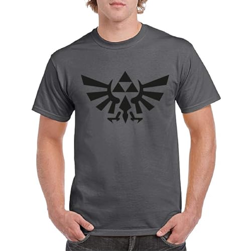 Top regalos para frikis y geeks Trifuerza Link - Camiseta de Hombre Manga Corta (Gris Plomo, M)