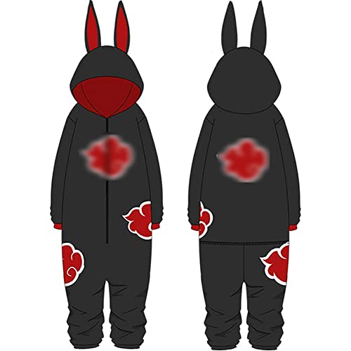 Mejores regalos para frikis y geeks ZXCVB 2021 Akatsuki Sumpsuits Capa Anime Akatsuki Cosplay Pijamas One Piece Sumpsuits para Hombres Mujeres Adolescentes(Size:SG,Color:Manga Larga)