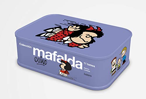 Colección Mafalda: 11 tomos en una lata (Color morado) (edición limitada) (Lumen Gráfica) regalos originales para geeks
