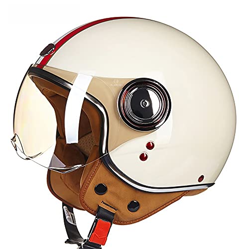 Westt Casco Jet Casco Moto Mujer Hombre Vintage con Visera Parasol