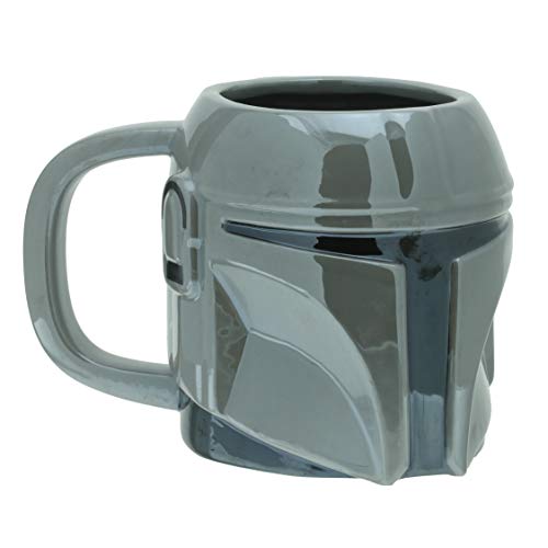 Top regalos para frikis y geeks Paladone Taza para casco mandaloriano, grande, cerámica, 650 ml (Mandalorian Helmet Mug, Oversized)