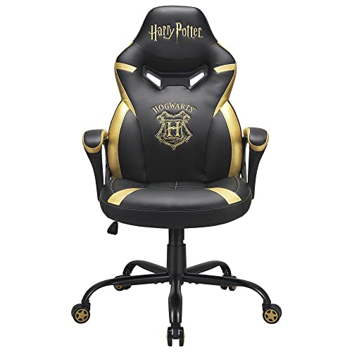 Top regalos para frikis y geeks Harry Potter - Silla gaming junior - asiento gamer para escritorio - sillon de oficina - Negro y oro Licencia oficial