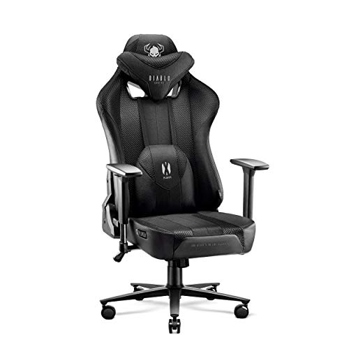 Top regalos para frikis y geeks Diablo X-Player 2.0 Silla Gaming Oficina Apoyabrazos 3D Diseño Ergonómico Cuello/Cojín Lumbar Negro Normal (L)