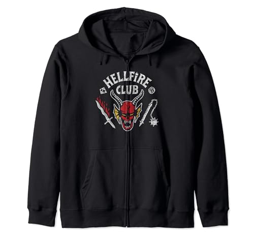 Top regalos para frikis y geeks Stranger Things 4 Hellfire Club Skull & Weapons Sudadera con Capucha