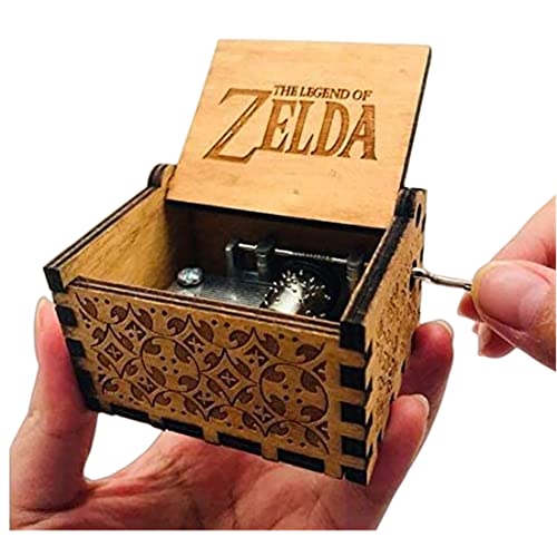 Top regalos para frikis y geeks Cuzit The Legend of Zelda Movie Theme Antique Carved Music Box Hand Crank Wooden Musical Box Toy