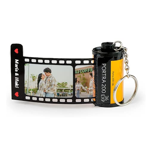 Top regalos para frikis y geeks Transparent Gift Llavero Carrete de Fotos Personalizado con 10 Fotos y Frase. Regalo Personalizado para Hombre, Mujer. Regalos de Cumpleaños Pareja, Amiga, Amigo Llaveros Originales con fotos