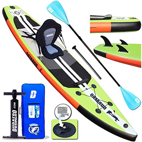 Top regalos para frikis y geeks Tabla Hinchable Paddle Surf Sup Paddel Surf Bomba, Asiento de Kayak,330 x 76 x 15 cm, Hasta150 kg, Almohadilla integrada, Aleta Desprendible, Doble Remo Ajustable, Kit de Reparación