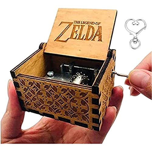 Top regalos para frikis y geeks Cuzit The Legend of Zelda Movie Theme Antique Carved Music Box Hand Crank Wooden Musical Box Toy