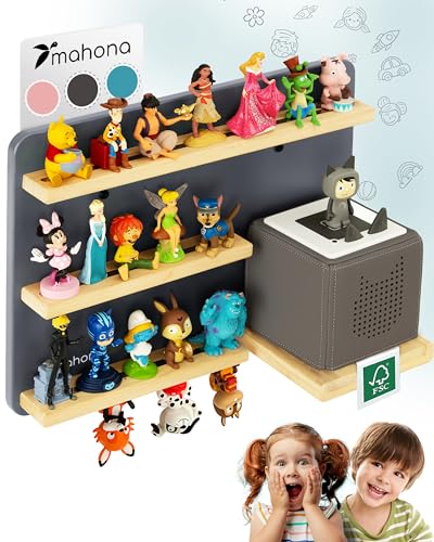 Top regalos para frikis y geeks mahona Tonie Regal – Compatible con Toniebox & Tonie Figuras Almacenamiento – Espacio para hasta 27 figuras – Toniebox Estantería niña & Niño – Estantería de pared habitación infantil – Accesorios