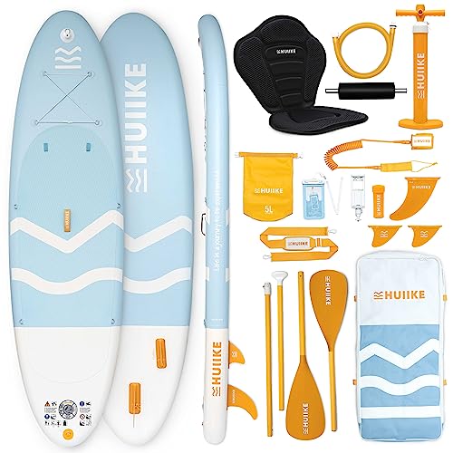 Top regalos para frikis y geeks Tabla Paddle Surf Hinchable con Accesorios Premium - HUIIKE |con Remo Doble Uso y Asiento Kayak | Stand Up Paddle de Gran Estabilidad y Resistencia.