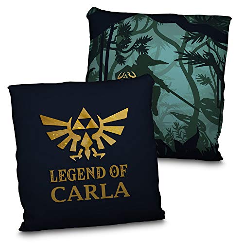 Top regalos para frikis y geeks LolaPix Cojín Legend of Zelda. Cojín Personalizado con Nombre. Regalo Friki Personalizado. Impresión 100% por Las Dos Caras. Relleno Incluido. Varios tamaños. Legend of Zelda