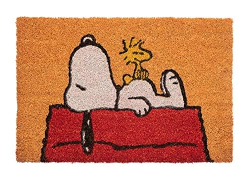 Top regalos para frikis y geeks Felpudo Snoopy - Felpudo entrada casa antideslizante 40 x 60 cm - Alfombra entrada casa exterior, Fabricado en fibra de coco - Productos con licencia oficial