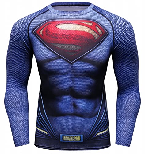 Ofertas y reviews regalos para frikis y geeks Cody Lundin Super héroe Camiseta Impresa para los Hombres Fitness Camiseta de Manga Larga de los Hombres