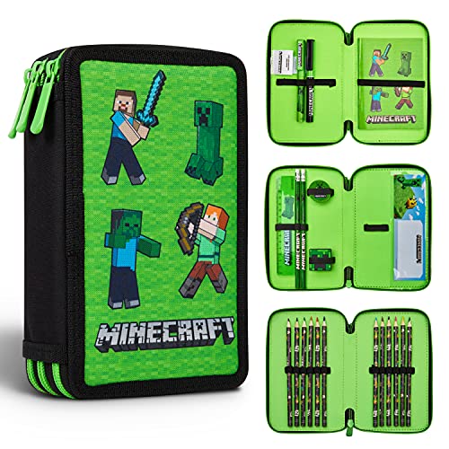 Top regalos para frikis y geeks Minecraft Estuche de Lápices para Niños - Material Escolar