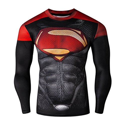 Top regalos para frikis y geeks Cody Lundin Hombres Insignia Héroe Estilo Tight Sports Fitness Camiseta de Manga Larga (XL, Color-b)