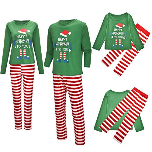 Cupón descuento en regalos para frikis y geeks TMOYJPX Pijama Navidad Familia a Raya Conjuntos Hombres Mujeres Niños, Pijamas Familiares Iguales a Juego - Pijamas Navideños Pareja Divertidos