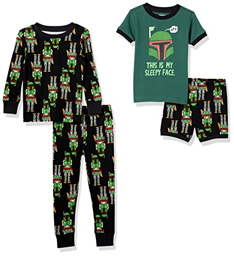 Top regalos para frikis y geeks Amazon Essentials Disney | Marvel | Star Wars Conjunto de Pijama (Previamente Spotted Zebra) Niño, Pack de 2, Star Wars Boba Fett Logo, 4 años