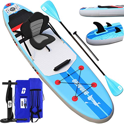 Top regalos para frikis y geeks Tabla Hinchable Paddle Surf Sup Paddel Surf Bomba, Asiento de Kayak, Almohadilla integrada, Aleta Desprendible, Doble Remo Ajustable, Kit de Reparación, 305 x 76 x 15 cm, hasta 110 kg