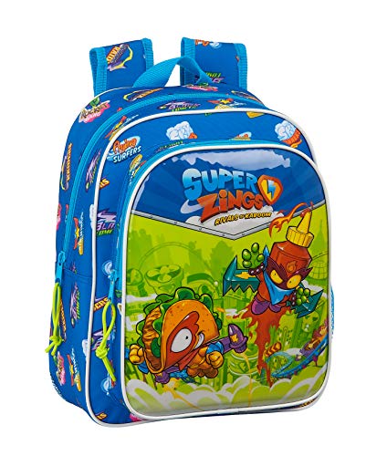Top regalos para frikis y geeks safta Mochila Escolar Infantil de Superzings Serie 5, 270x100x330mm, Azul