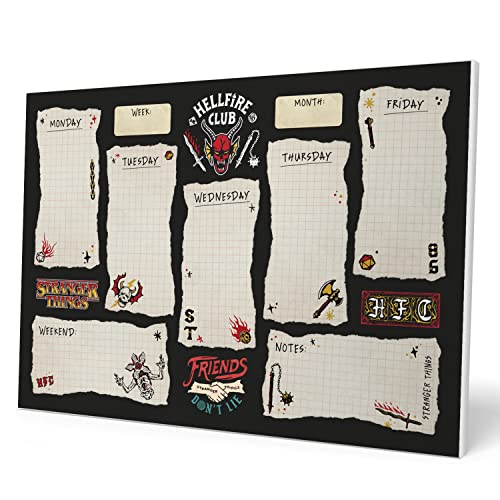 Top regalos para frikis y geeks Grupo Erik Bloc planificador semanal A4 Stranger Things - Planificador semanal - Calendario sobremesa | Calendario Stranger Things semanal - Planner semanal - Licencia oficial