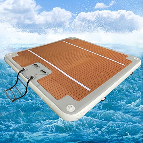 Top regalos para frikis y geeks Plataforma flotante grande Colchoneta de lago Cama flotante inflable de agua Isla flotante Muelle de isla inflable portátil Balsa Plataforma flotante de 5-8 personas para piscina y playa 10