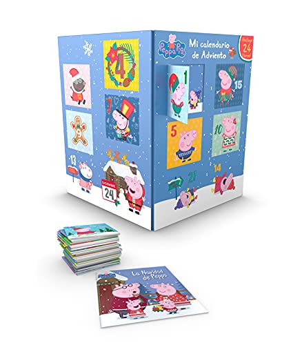 Top regalos para frikis y geeks Peppa Pig. Libro juguete - Mi calendario de adviento: Incluye 24 libros para que niños y niñas cuenten los días que quedan para Navidad