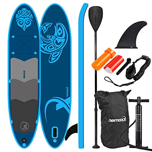 Top regalos para frikis y geeks Nemaxx PB330 Tabla de Paddle Surf Sup, Unisex, PB330-azul, 330x76x15cm