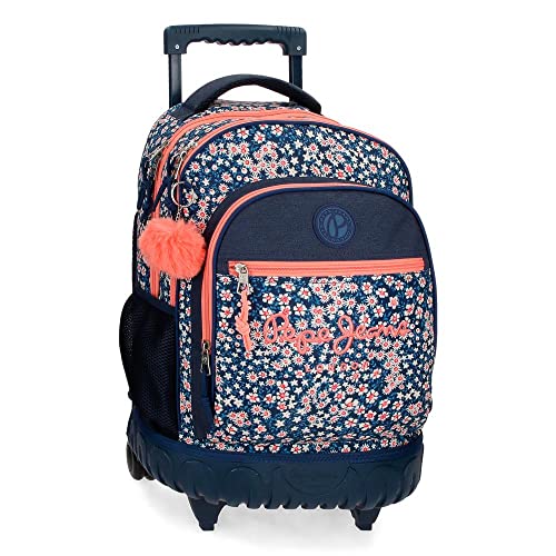 Top regalos para frikis y geeks Pepe Jeans Leslie Mochila Compact 2 Ruedas Azul 32x43x21 cms Poliéster 28,9L