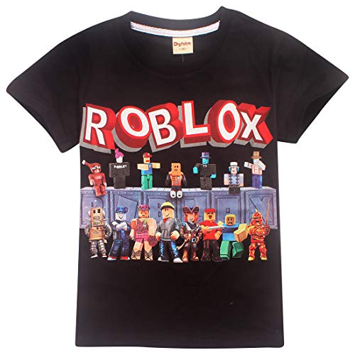 Top regalos para frikis y geeks Camiseta Roblox de algodón transpirable para juegos en familia, juegos en equipo para niños y niñas, parte superior de pijama Negro Black3 7-8 Años