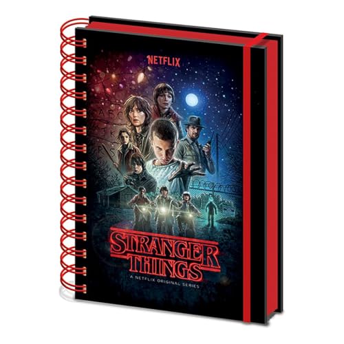 Top regalos para frikis y geeks Stranger Things - Cuaderno de notas con espiral A5, multicolor (SR72776)