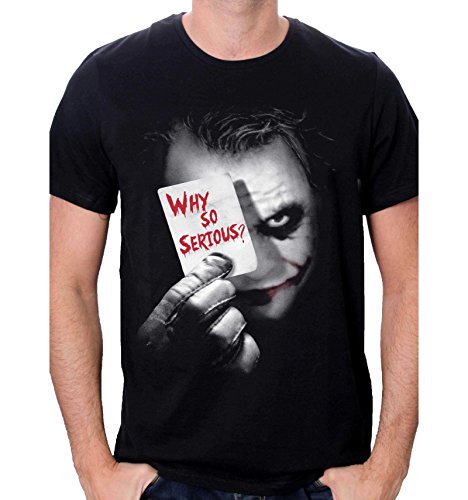 Top regalos para frikis y geeks cotton division Joker Why So Serious Camiseta, Negro, XL para Hombre