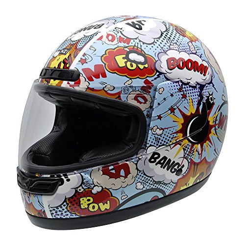 Top regalos para frikis y geeks NZI 050290G710 Class Jr Graphics Boom Casco de Moto, Explosiones de Comic, Talla 55-56 (S)