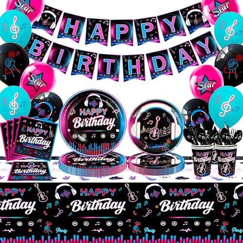 Top regalos para frikis y geeks Decoracion de Cumpleaños de Tiktok-140pcs Fiesta Tik Tok Decoracion&Vajilla Set-Tik Tok Globos, Fiesta Cumpleaños Musical Platos Vasos Mantel etc Decoraciones de Fiesta de Musical&Tiktok